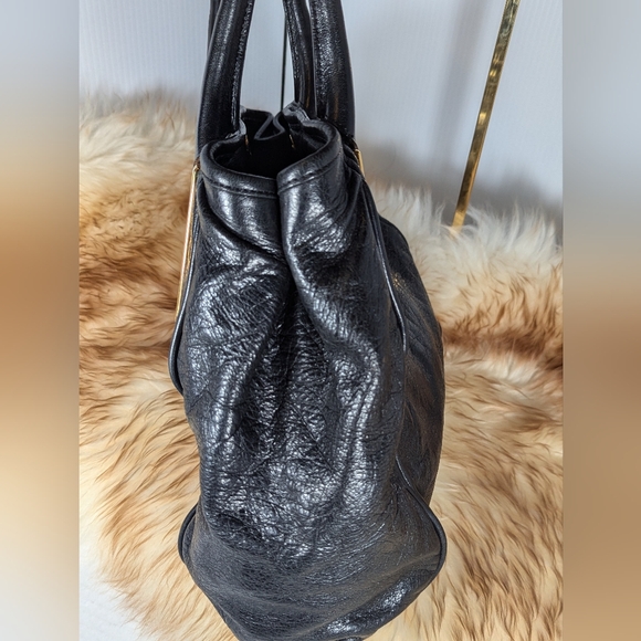 Chloe Ethel Geniue Leather Bag Large Shoulder Tote Black Gold Handbag - Picture 4 of 11